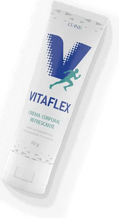 Tubo original de Vitaflex: «V» azul de puntos, VITAFLEX y crema corporal refrescante, 50 g